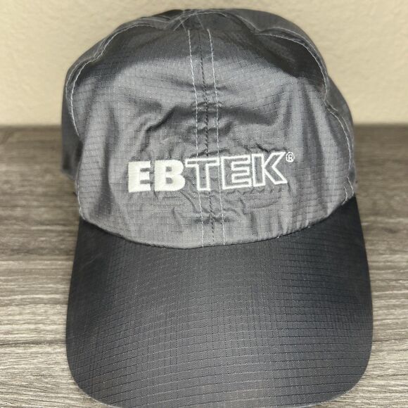 Vintage Eddie Bauer EBTEK Weatheredge Nylon Hat Gray Ripstop Cinch Cord - Picture 2 of 9